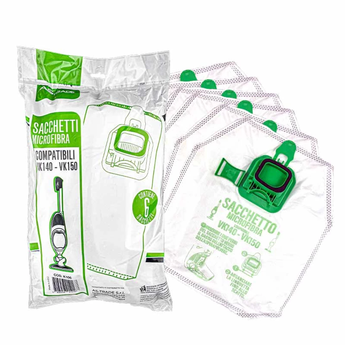 Sacchetti Compatibili in Microfibra per Vorwerk Folletto VK 140 - VK 150