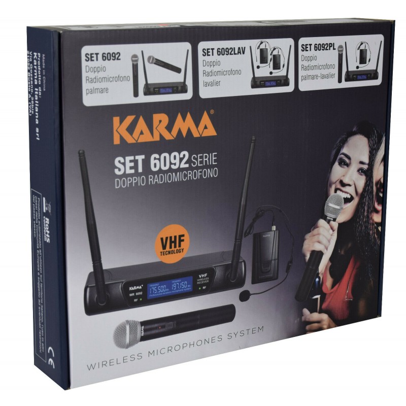 Karma SET 6092 - Sistema Doppio Radiomicrofono VHF con Display Retroilluminato - immagine 2